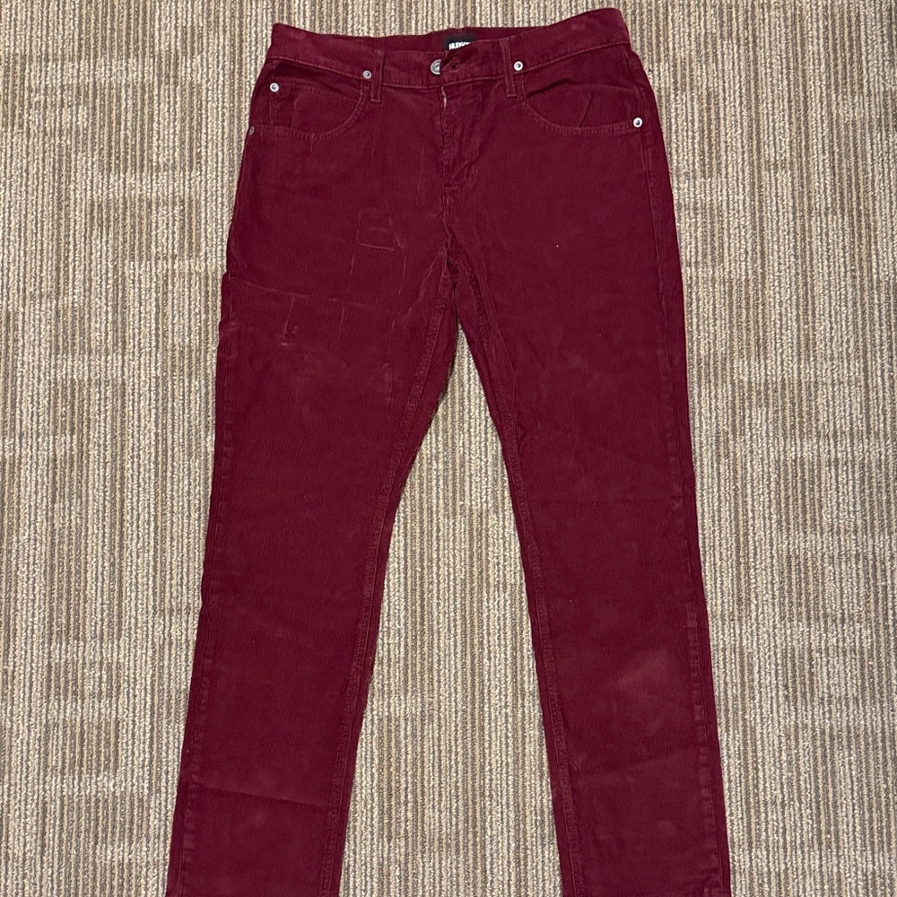 Hudson Deep Red Corduroy Pants
